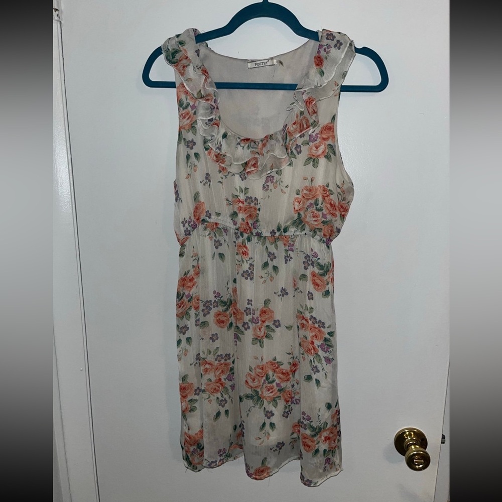 Poetry Cream and Blue Dress